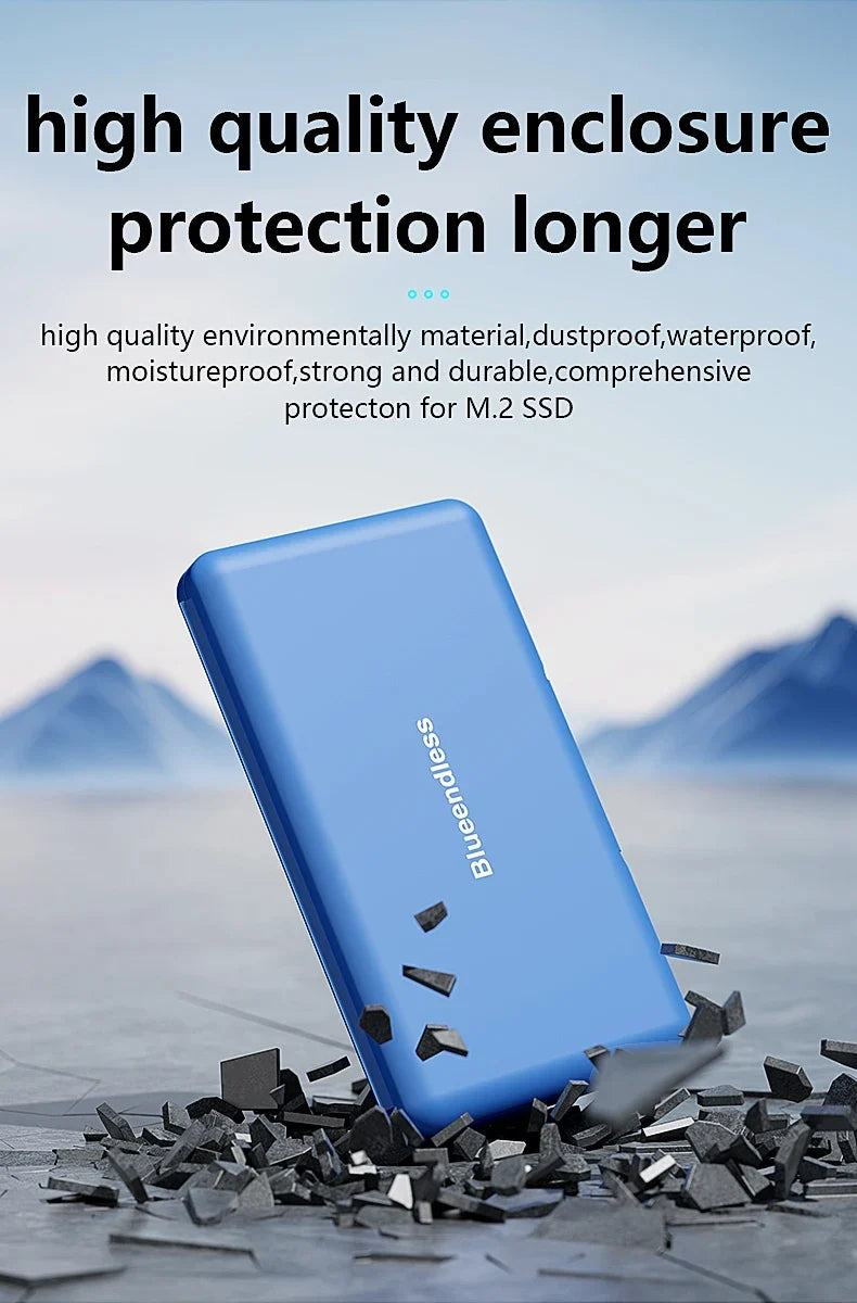 4-Slot M.2 SSD Case Storage Case 2280 SSD Enclosure Bag for SSD Case SATA NVme Hard Disk Box for SSD Shockproof Portable Box