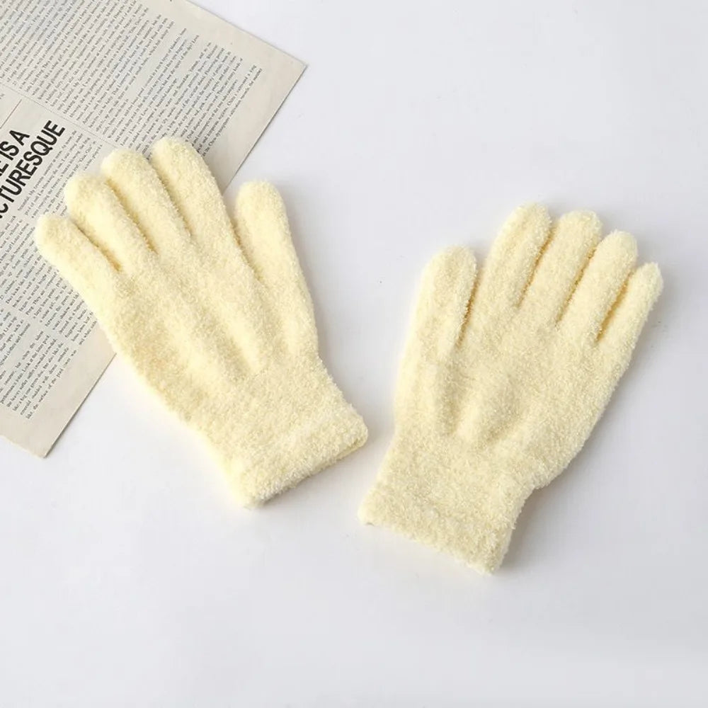 Fashion Thickened Furry Gloves Cold-proof Warm Winter Gloves Windproof Breathable Five Finger Gloves Winter