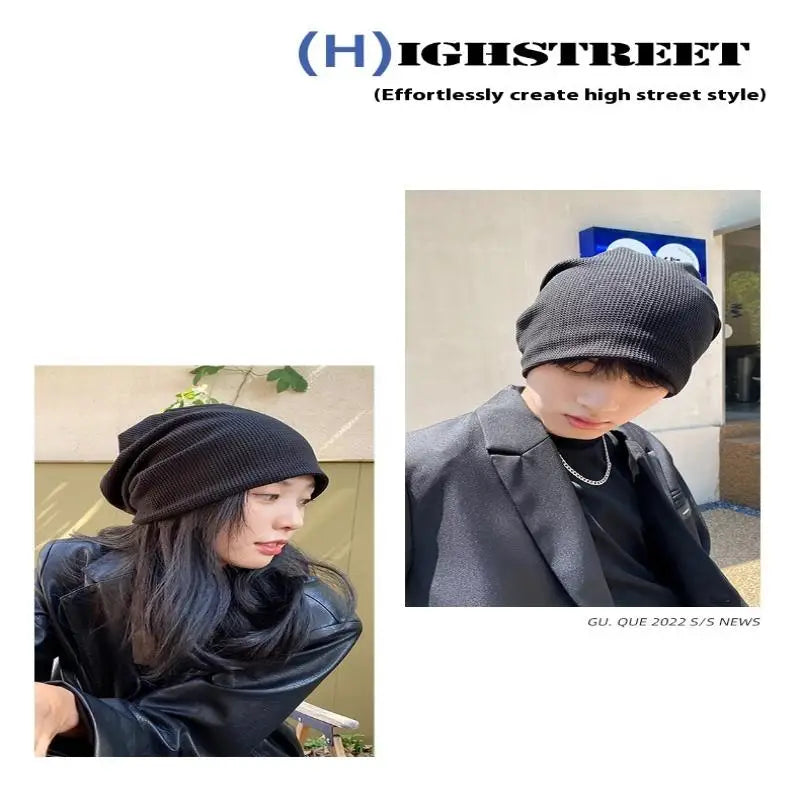 Casual Keep Warm Thin Knit Hat Cute Outdoor Cold Cap Ear Protection Warm Stack Hat For Men Women