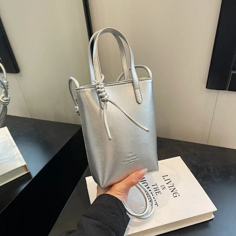 Leather Mini Crossbody Bag for Women | New Korean Fashion Luxury Shoulder Bag & Simple Retro Handbag