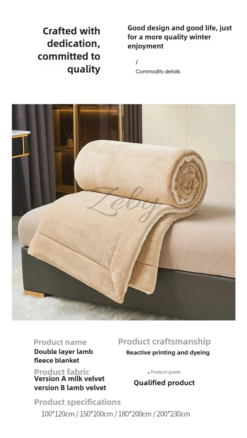 Spring Imitation Lambswool Multi-functional Blanket Queen Blankets for Bed Soft Plush Comfortable Milk Fleece Blanket for Throw
