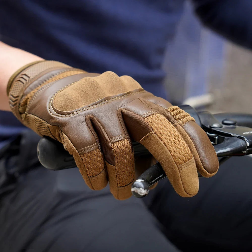Touchscreen PU Leather Motorcycle Gloves Racing Pit Bike Riding Motorbike Moto Motocross Enduro Non-slip Protective Gear Men