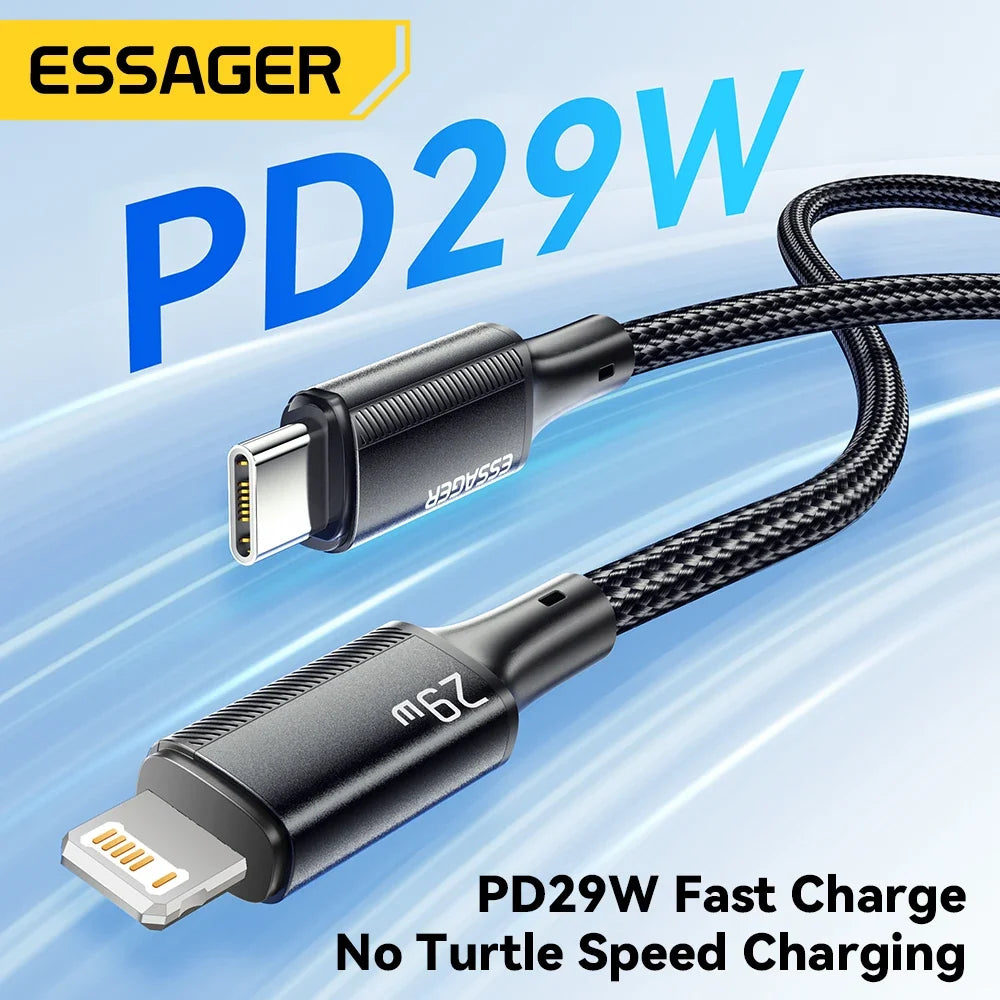 Essager USB C Cable For iPhone 14 13 12 11 Pro Max Xs Plus 29W Fast Charging Cable Type C To Lighting Date Wire For iPad Macboo
