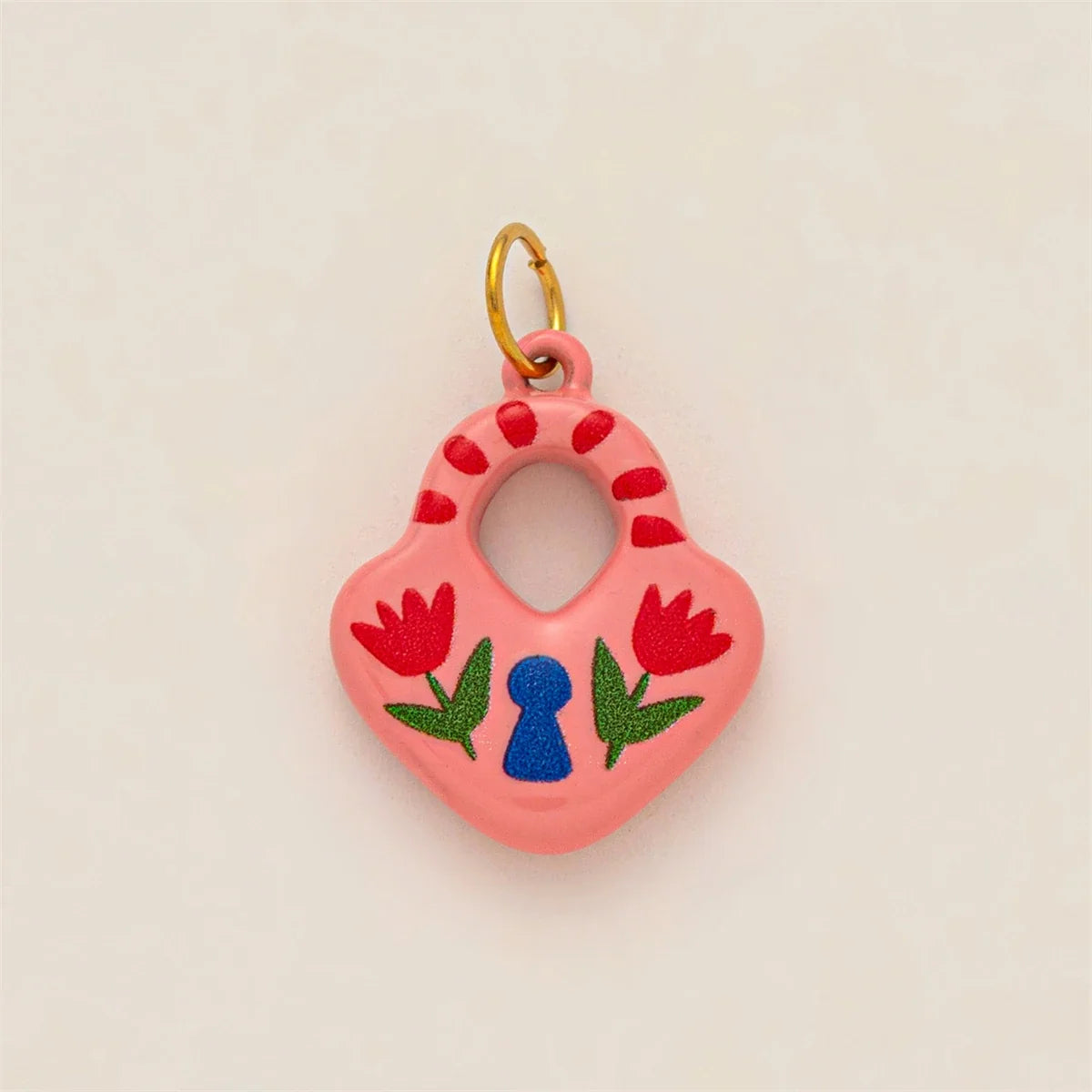 Colorful dopamine pendant necklace, heart-shaped sun, white dove, small snake, gold-plated and color preserving