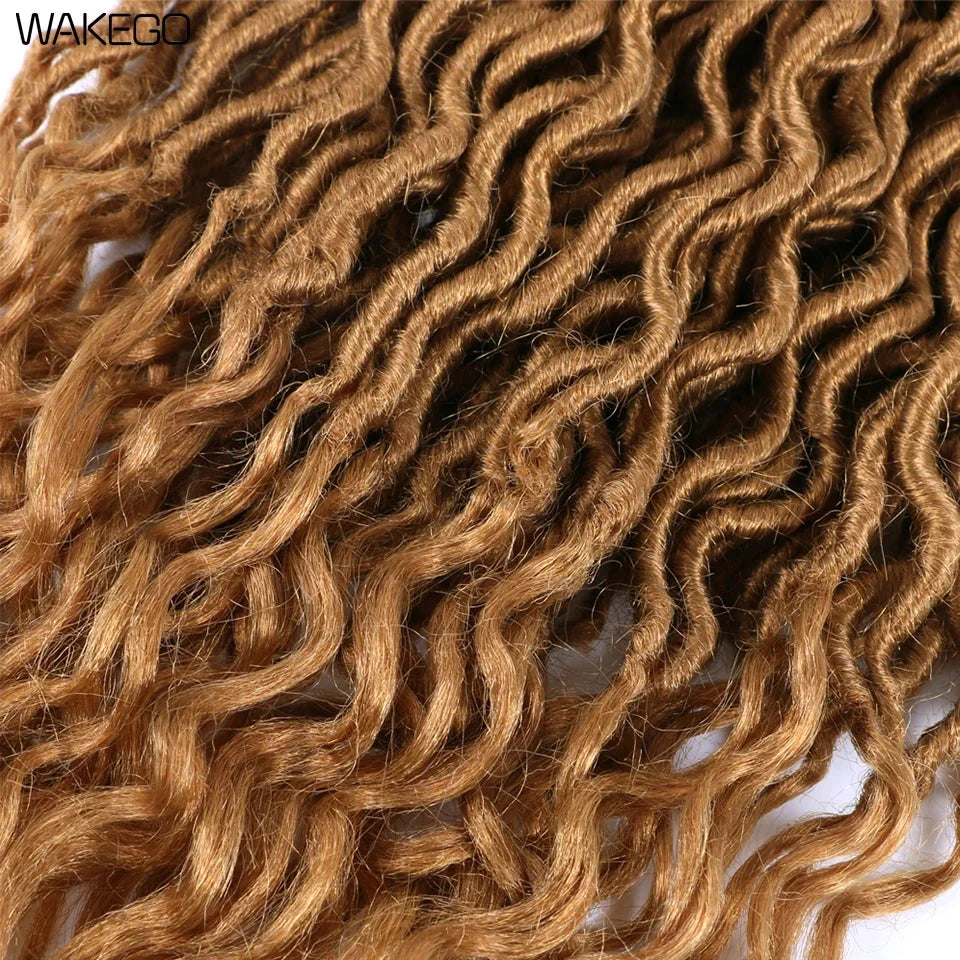Goddess Faux Locs Crochet Hair | 18" Soft Curly Braids | Ombre Dreadlocks Extensions | 24 Strands/Pack