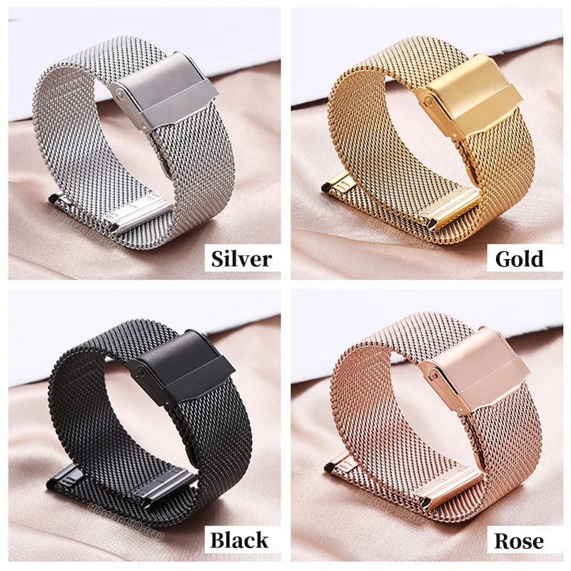 Quick Release Milanese Strap 18mm 20mm 22mm 12mm 14mm 16mm 17mm 19mm 21mm 24mm Universal Bracelet 0.6mesh Stainless Steel