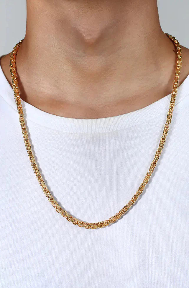 Style Loft Collection Handcrafted 304 Stainless Steel Byzantine Chain