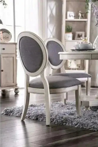 Style Loft Collection Antique White and Grey Side Chairs Set Of 2