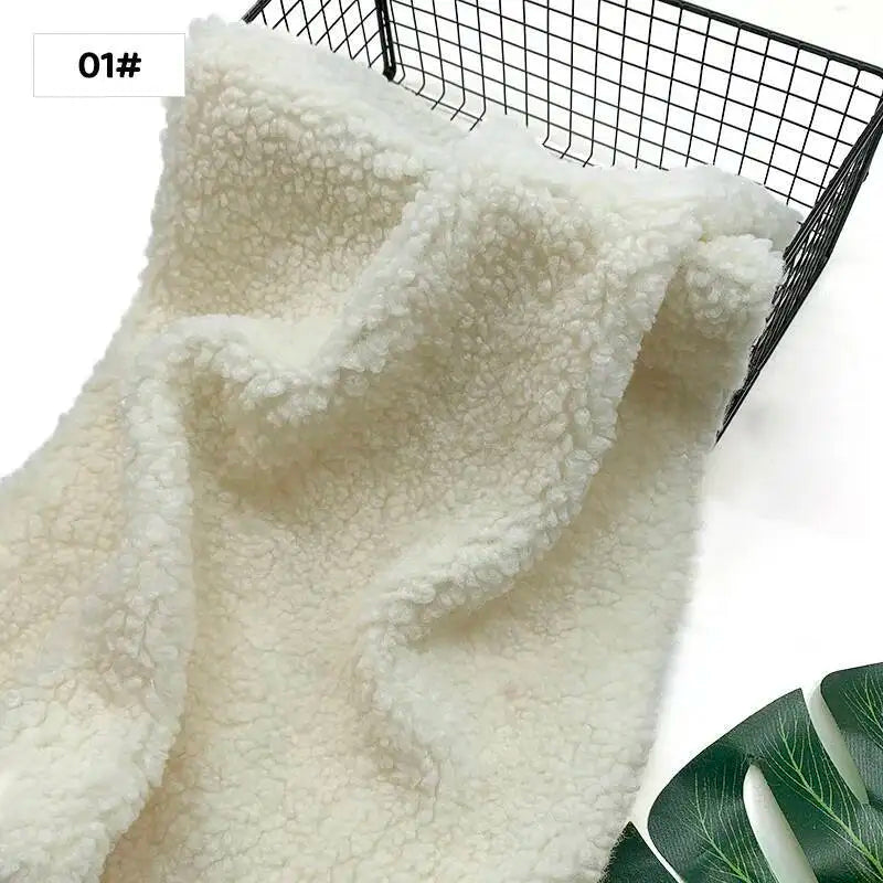 New Teddy Velvet Curled Plush 45x50cm Home Lamb Plush Fabric Soft Artificial Fur Polyester Fiber Mink Fabric DIY Plush Doll