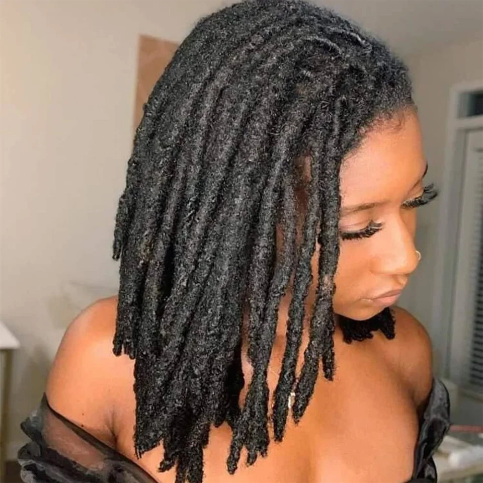 Brazilian Human Hair Dreadlocks Crochet Braids | Kinky Loc Extensions 0.6-0.8cm