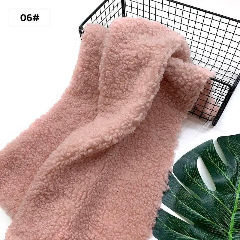 New Teddy Velvet Curled Plush 45x50cm Home Lamb Plush Fabric Soft Artificial Fur Polyester Fiber Mink Fabric DIY Plush Doll