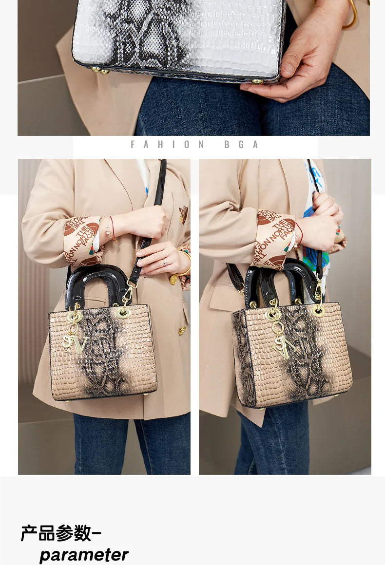 Fashion Brand Designer Women's Handbag | New Crocodile Pattern Daifei Bag (Classic Versatile Shoulder & Commuter Crossbody Bag)