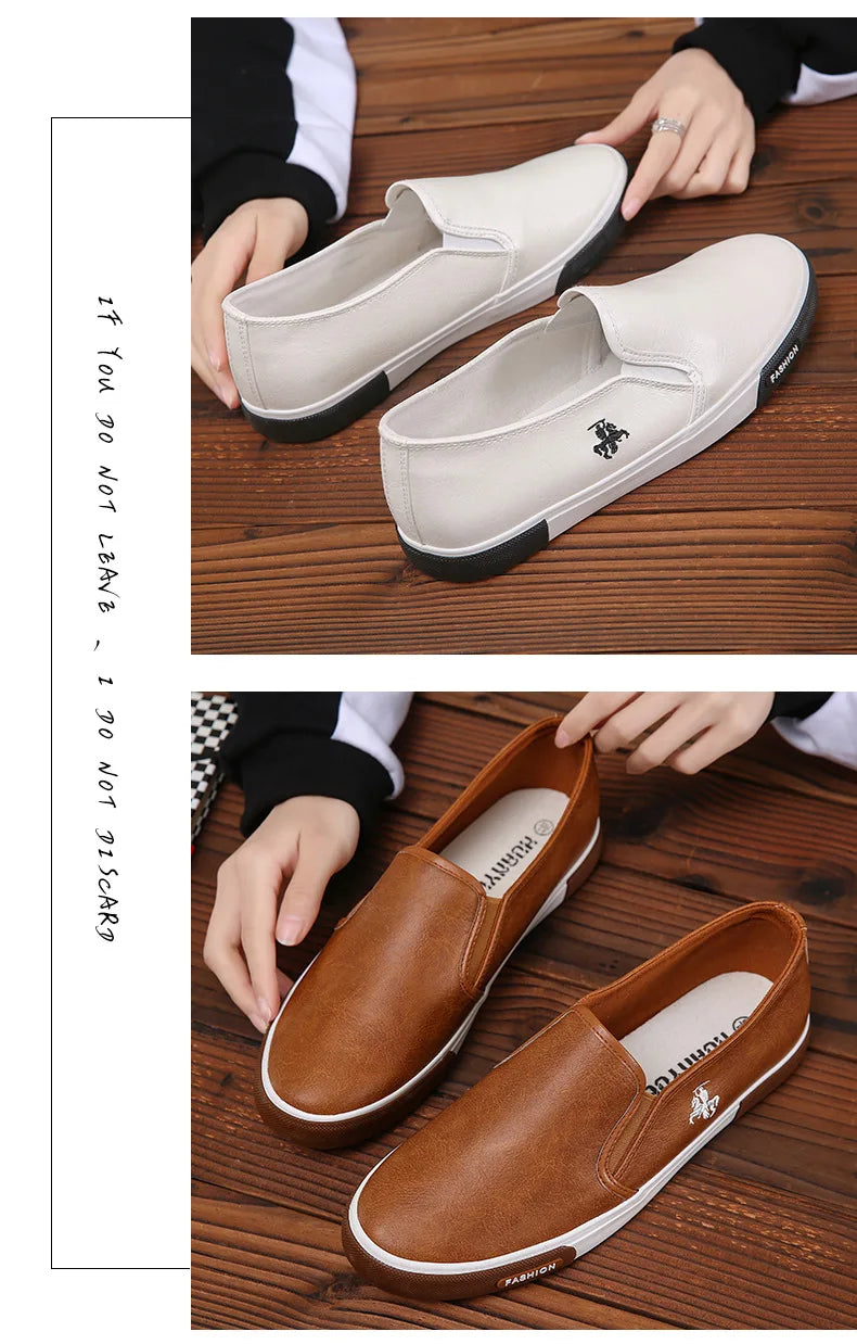 2026 New Leather Men's Shoes Luxury Fashion Men Casual Shoes Retro Comfortable Loafers High Quality Men's Sneakers Driving Shoes