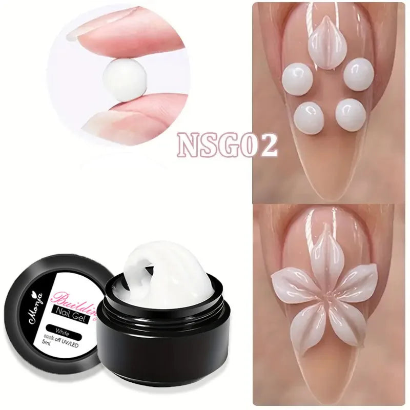 5G Crystal Soft Solid Extension Nail Gel Clear NudePink Aerylie Carving Flower Jelly shaping DlY Model Manicure