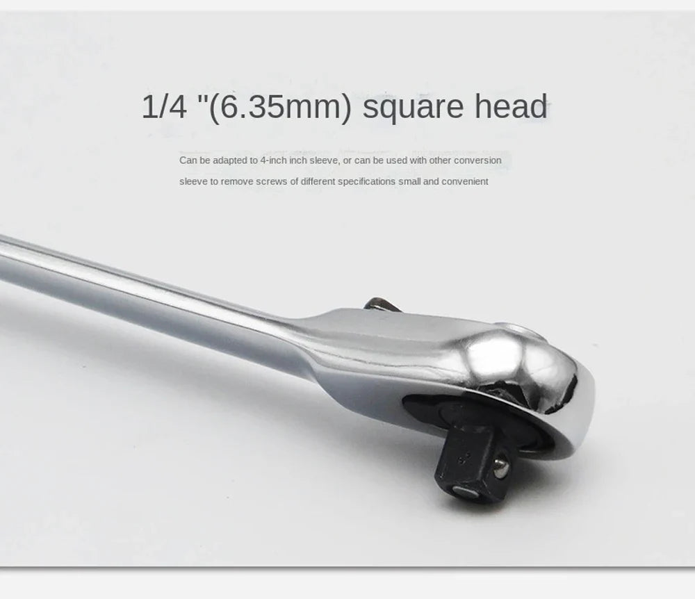 Mini Double Headed Ratchet Wrench 1/4 Inch Drive Socket Screwdriver Bit Driver Quick Release Ratchet Wrench Hand Tools