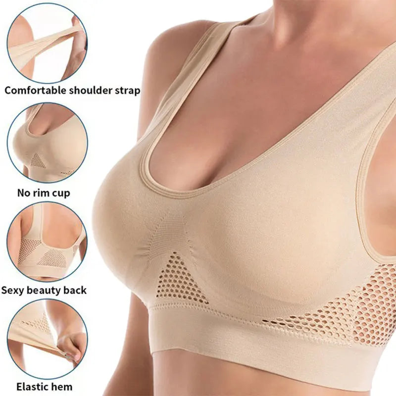 Sport Bra Top Breathable Brassieres Removable pad Sports bras Woman Running Gym Clothing Wireless Underwear For Women Yoga Bra