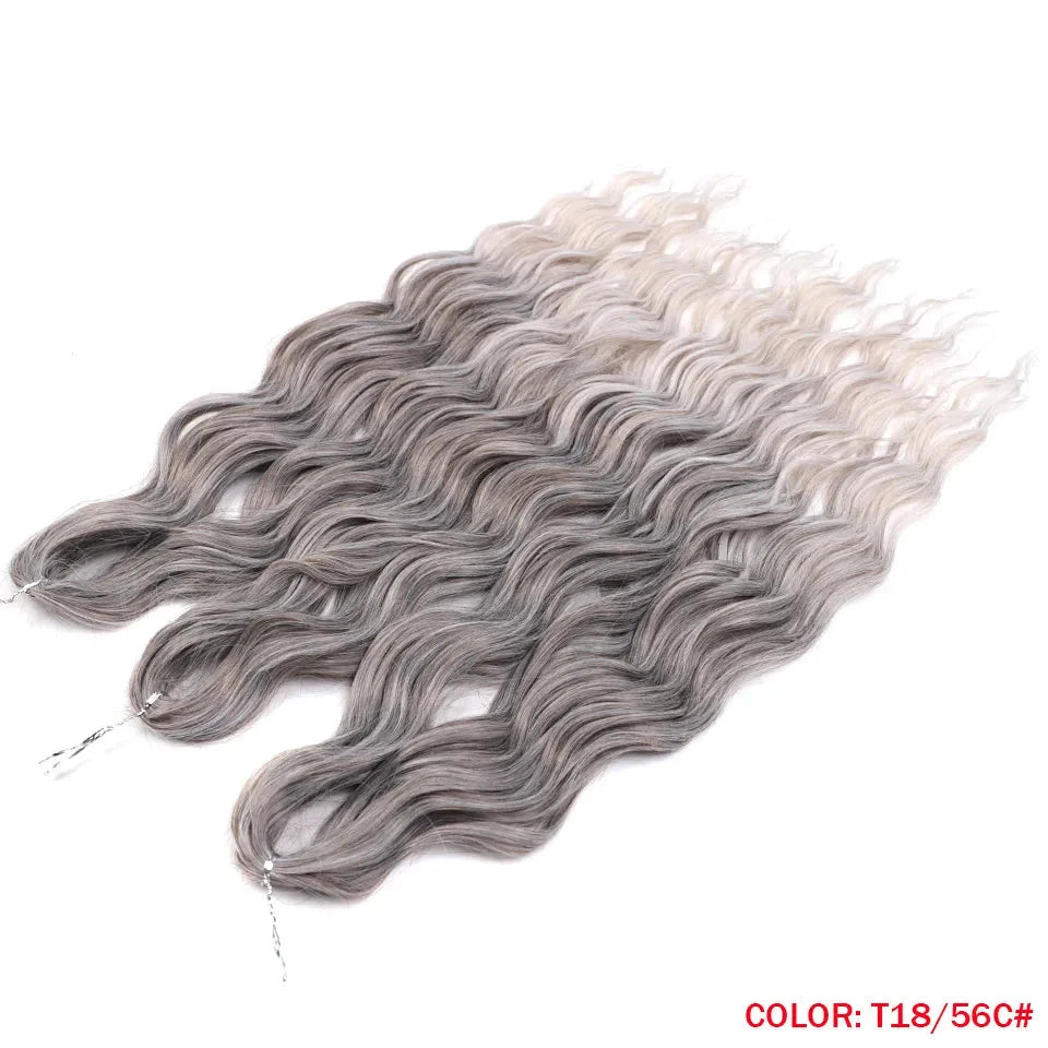 24" Orange Twist Crochet Hair | Synthetic Deep Wave Braiding Hair Extensions | Water Wave Hair | Heat Resistant Fiber | 60 Strands/Pack