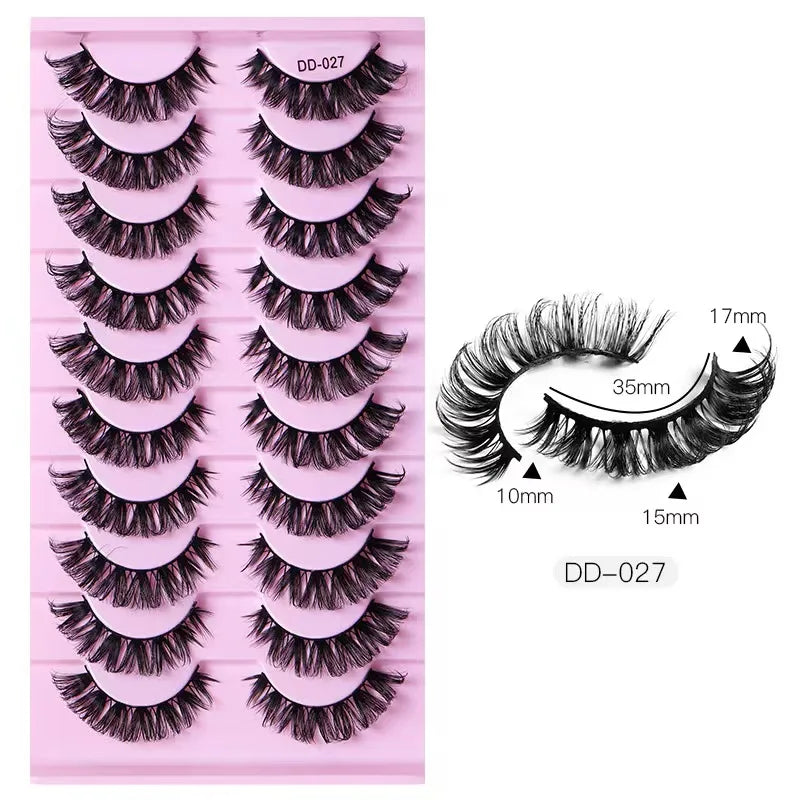 Faux mink eyelashes natural 3d mink lashes makeup volume false eyelashes in bulk cilio H13 E-08