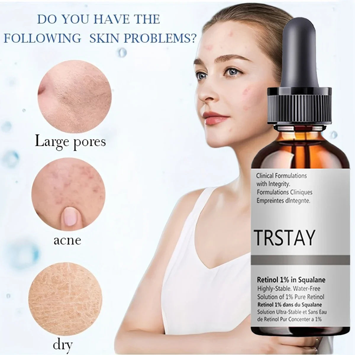 squalane retinol essential oil, brightens and tightens the skin, moisturizes the skin, and reduces dullness