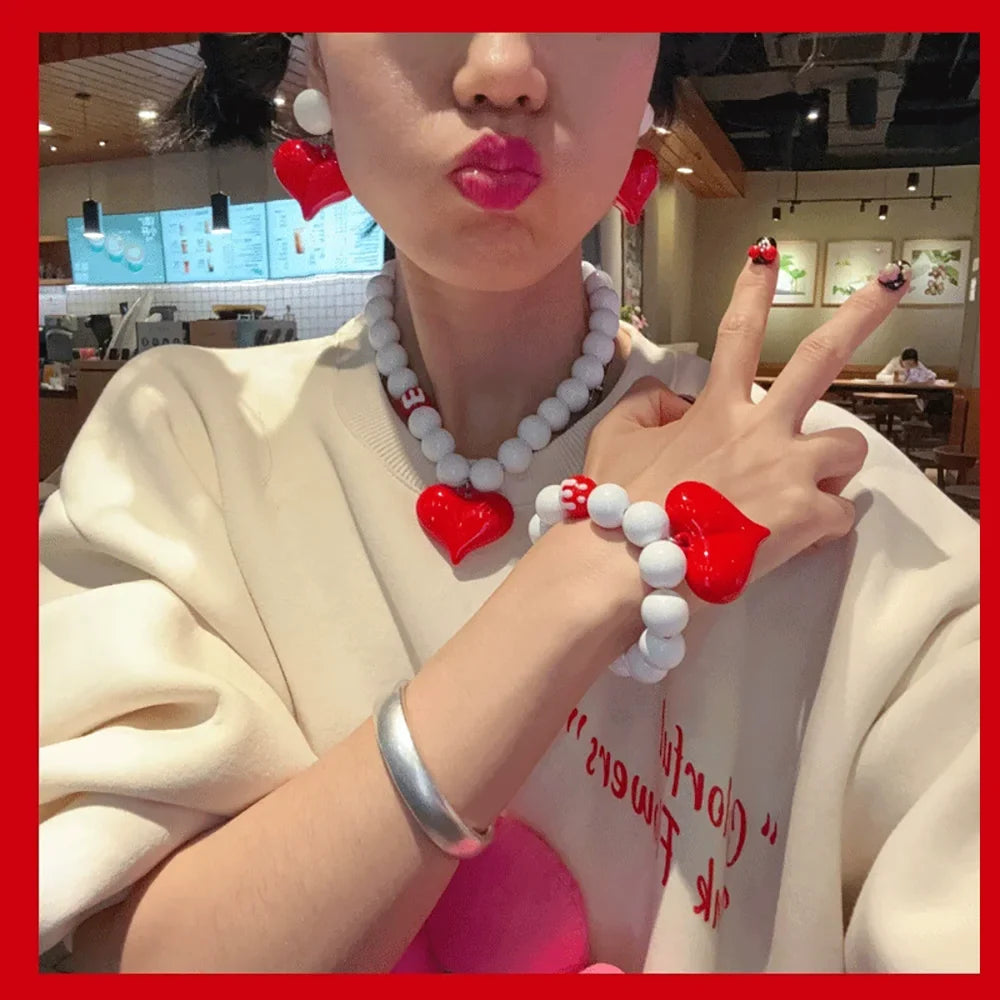 Fashionable Summer Pendant Necklace Simple And Elegant Bracelet Sweet Necklace New Heart-Shaped Jewelry Accessory