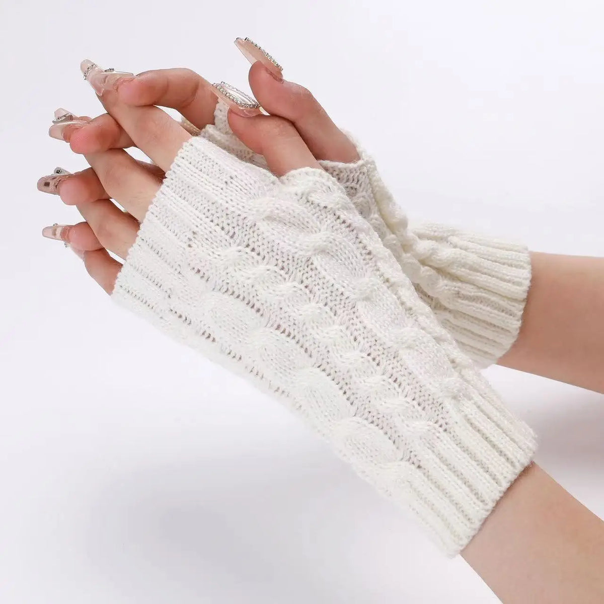 NEW Women Hand Warmer Winter Gloves Fashion Knitting Faux Wool Mitten Warm Fingerless Glove Gants Femme women gloves
