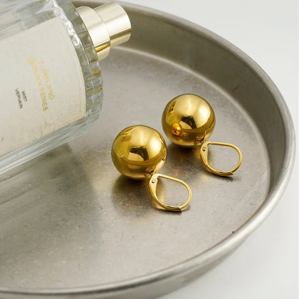 ENFASHION Aretes De Mujer Grossy Hollow Steel Ball Earrings For Women's Stainless steel 18K Plated Gold Fashion Jewelry E251838