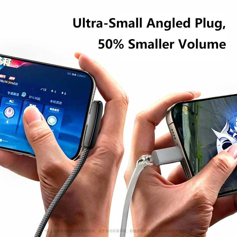 New 100W USB To Type C Fast Charging 90° Elbow Data Cable PD USB C Super Charging Game Cable For Samsung Huawei Realme iPhone