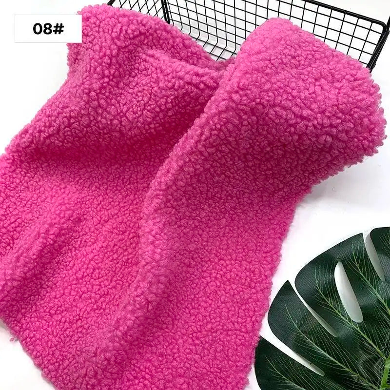 New Teddy Velvet Curled Plush 45x50cm Home Lamb Plush Fabric Soft Artificial Fur Polyester Fiber Mink Fabric DIY Plush Doll