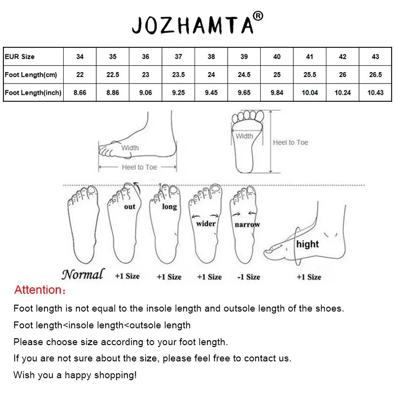 JOZHAMTA Size 34-43 Women Flats Sandals  Fashion Summer Shoes Real Leather Casual Sexy Round Toe Party Daily Dress Sandals