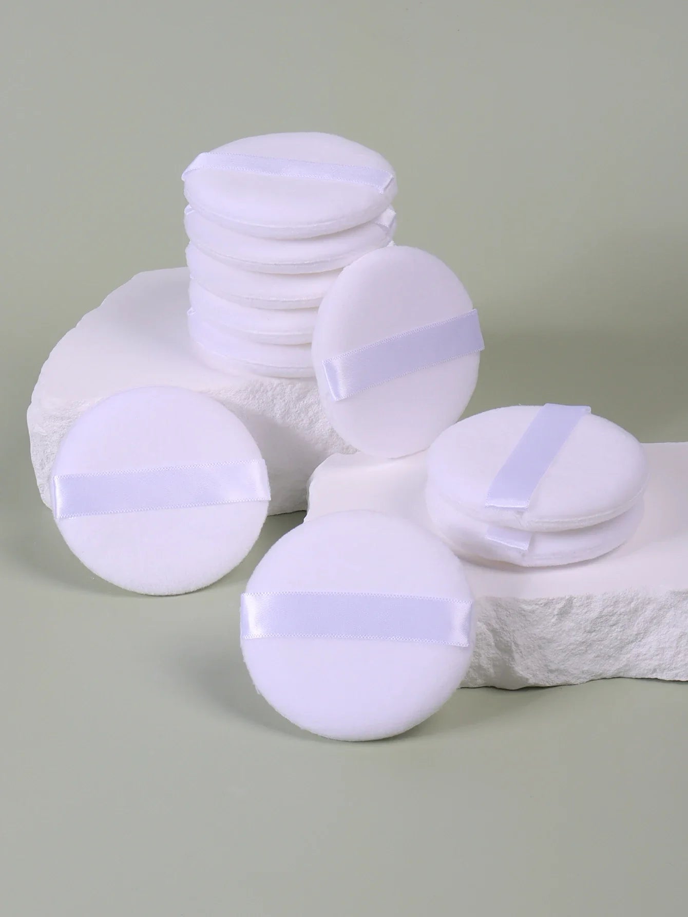2-5-10-20Pcs Portable and Practical High-Grade White Round Powder Puff for Base and Fixing Makeup