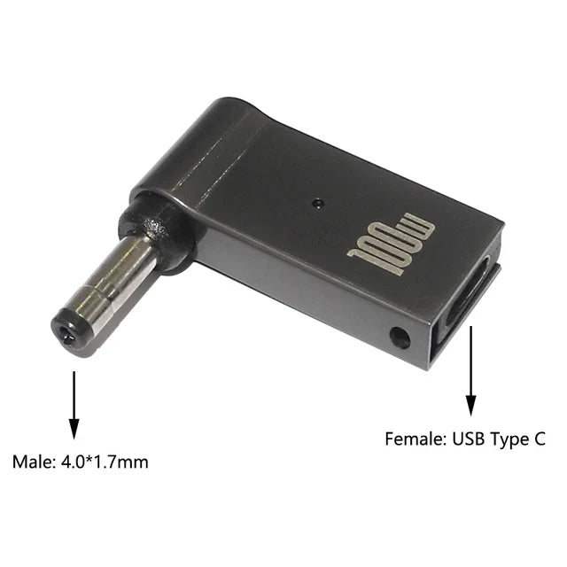 100W USB Type C Fast Charging Adapter Plug Connector Universal USB C Laptop Charger Converter for Dell Asus Hp Acer Lenovo
