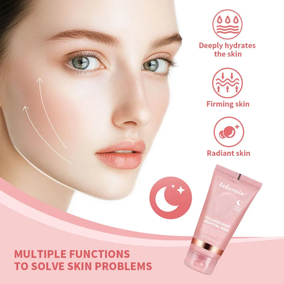 Collagen Wrapping Peel-off Mask Rejuvenation Moisturizing Brightening Korean Face Mask Make Glowy Skin Elasticity Facial Mask