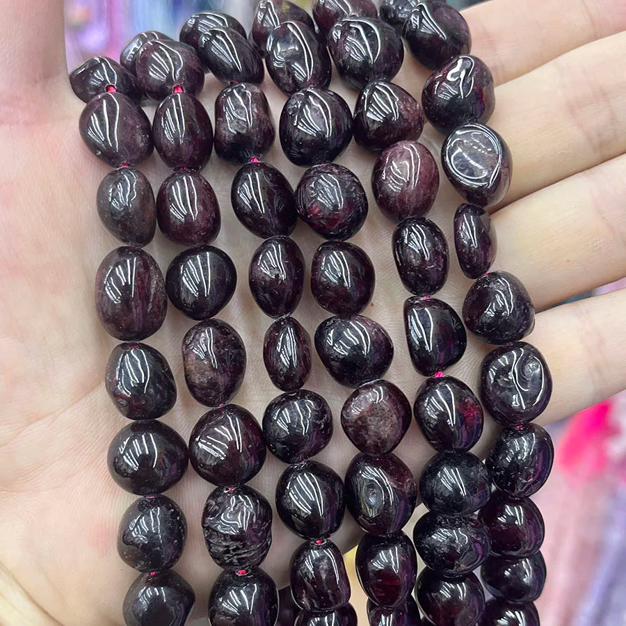 Natural Crystal Garnet Conformal Stone Irregular Faceted Loose For Jewelry Making DIY Necklace Bracelet 15''6-8mm 8-10mm