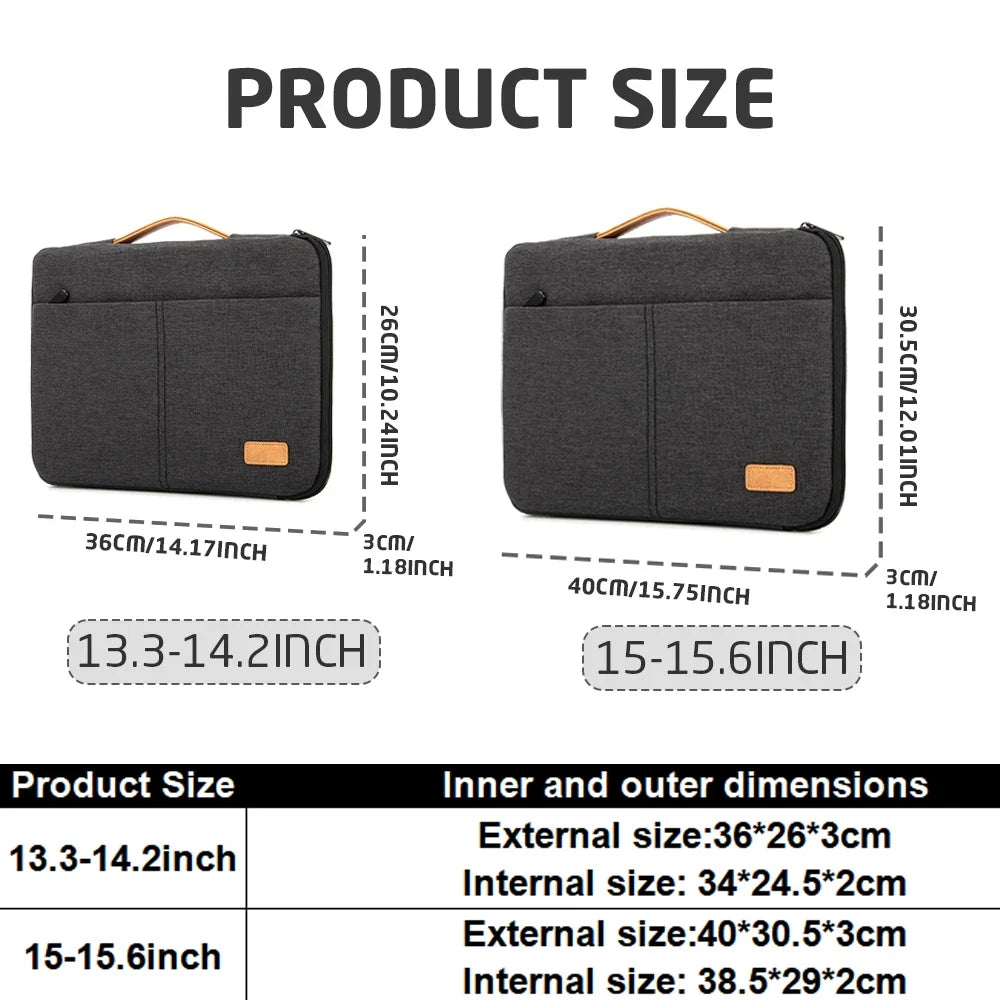Protective Laptop Sleeve Case for 13.3 14 15.6 16 Inch New MacBook Pro M3 Max M2 M1 Slim Carrying Laptop Bag Men Women