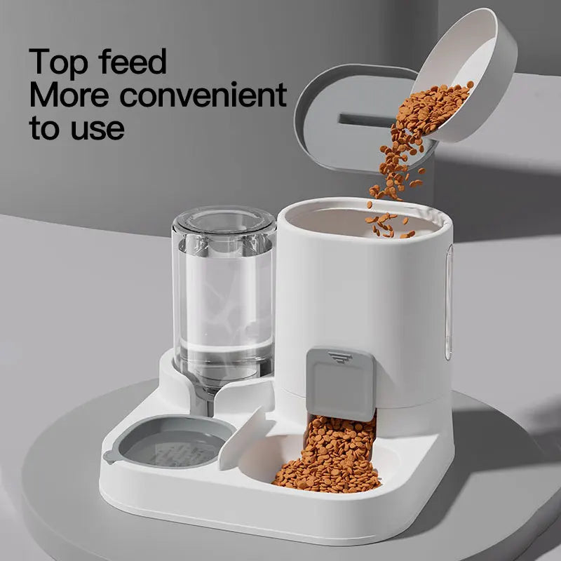 Automatic Gravity Cat Water Dispenser Feeder Spill-Proof Large Capacity One-Piece Design Pet Supplies