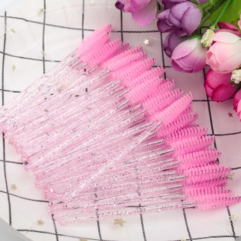5/50Pcs Black Lashes Brush Cosmetics False Eyelashes Supplies Reusable Makeup Brushes Eyebrow Brush Mascara Wands Make Up Tools