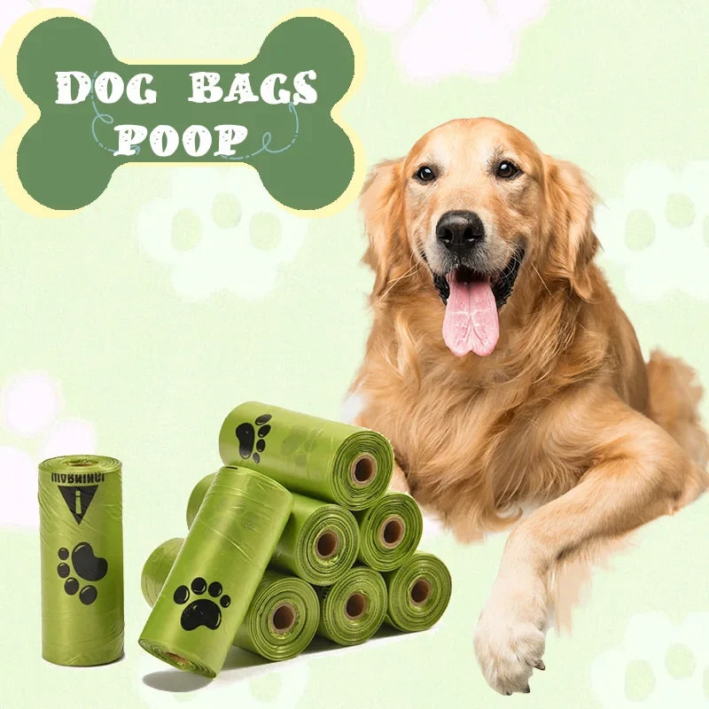 10Pcs Extra Thick Dog Poop Bags (22x30cm), Leak-Proof Paw Print Pet Waste Bags