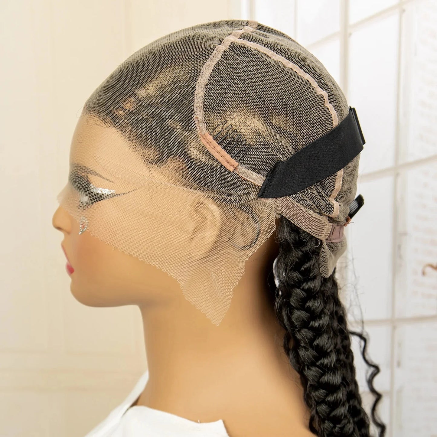 Boho Cornrow & Knotless Box Braids Wig | Full Lace | Kanekalon Hair | Women's Braided Wig