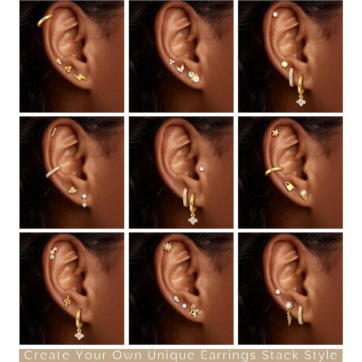 Bobisty 1pc Earrings Surgical Stainless Steel Earrings for Women Dainty Flat Back Earring Stud Hoop Cartilage for Sensitive Ears