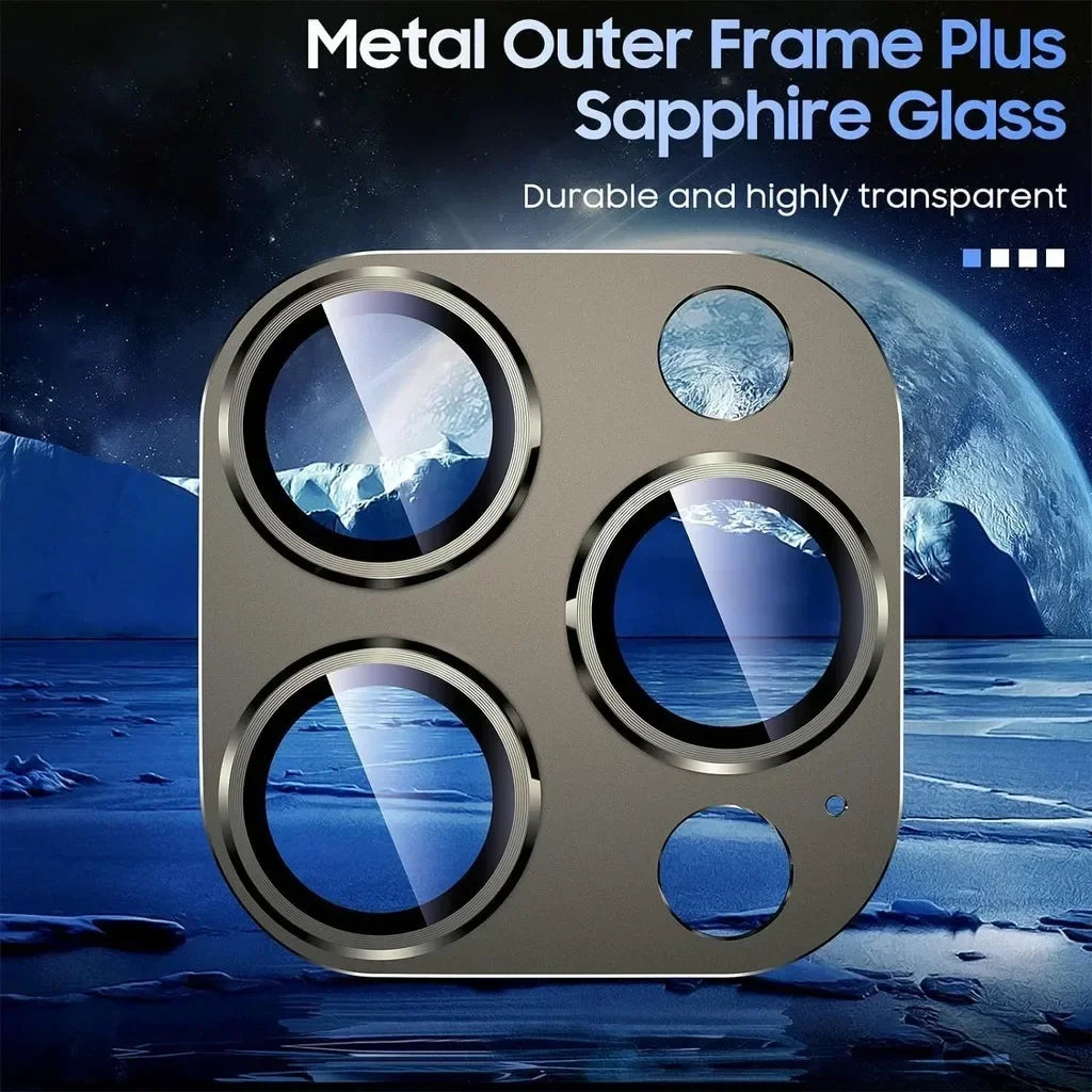 Metal Camera Lens Protector For IPhone 15 16Pro Max Aluminum Alloy Tempered Glass Cover Screen Protector For IPhone 15 16Pro