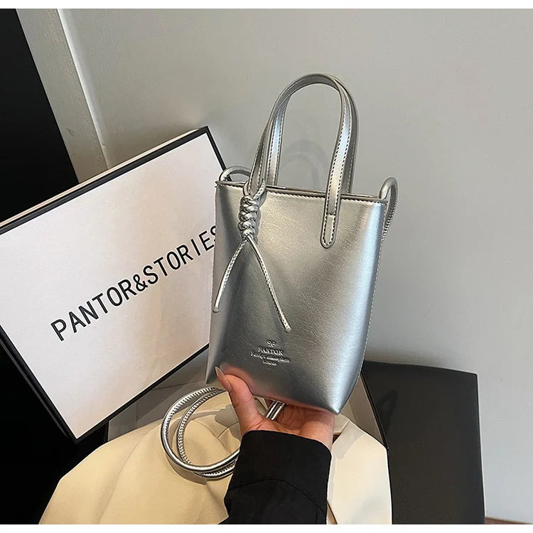 Leather Mini Crossbody Bag for Women | New Korean Fashion Luxury Shoulder Bag & Simple Retro Handbag