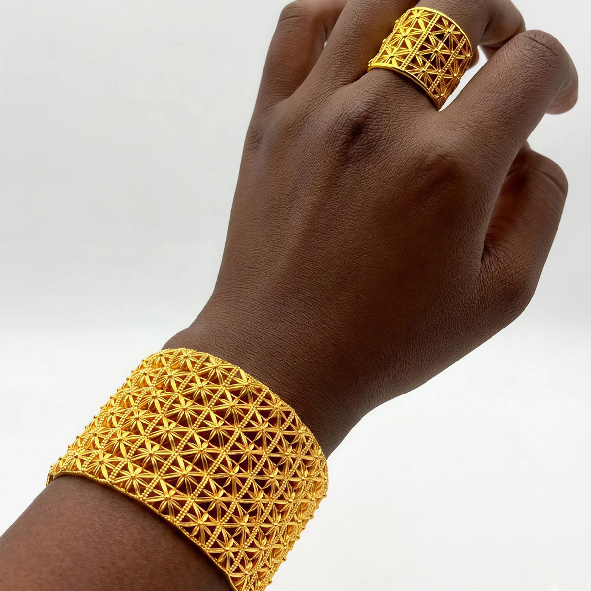 Indian Gold Color Tassel Bracelets Ring For Women Dubai African Hard Charm Bangles Wedding Arabic Hand Jewelry Party Gifts