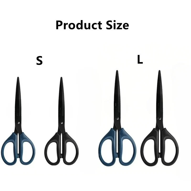 Professional Office Scissors 180mm Heavy Duty Scissors with Black Blade Sharp Stainless Steel Cutting Tool for Paper Craft