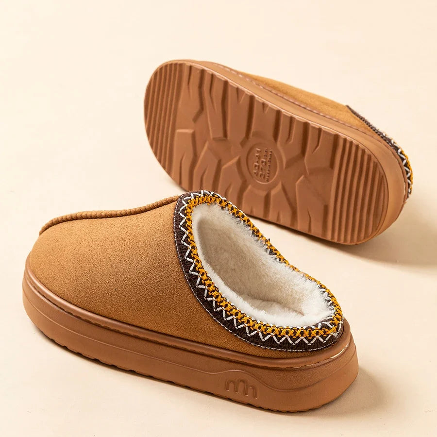 Winter Women's Slipper Fashion Fuzzy Fur Anti-slip Soft Sole Outdoor Indoor Warm Comfort Men Leisure Plush Houseshoes Couple