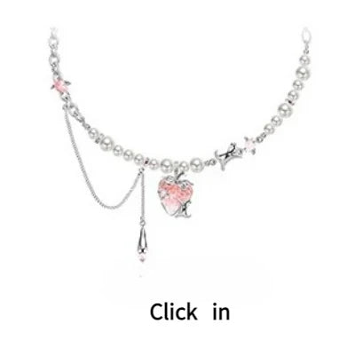MASW Original Design Elegant Temperament Pink Strawberry Pendant Necklace For Women Wedding Gifts Modern Jewelry Accessories