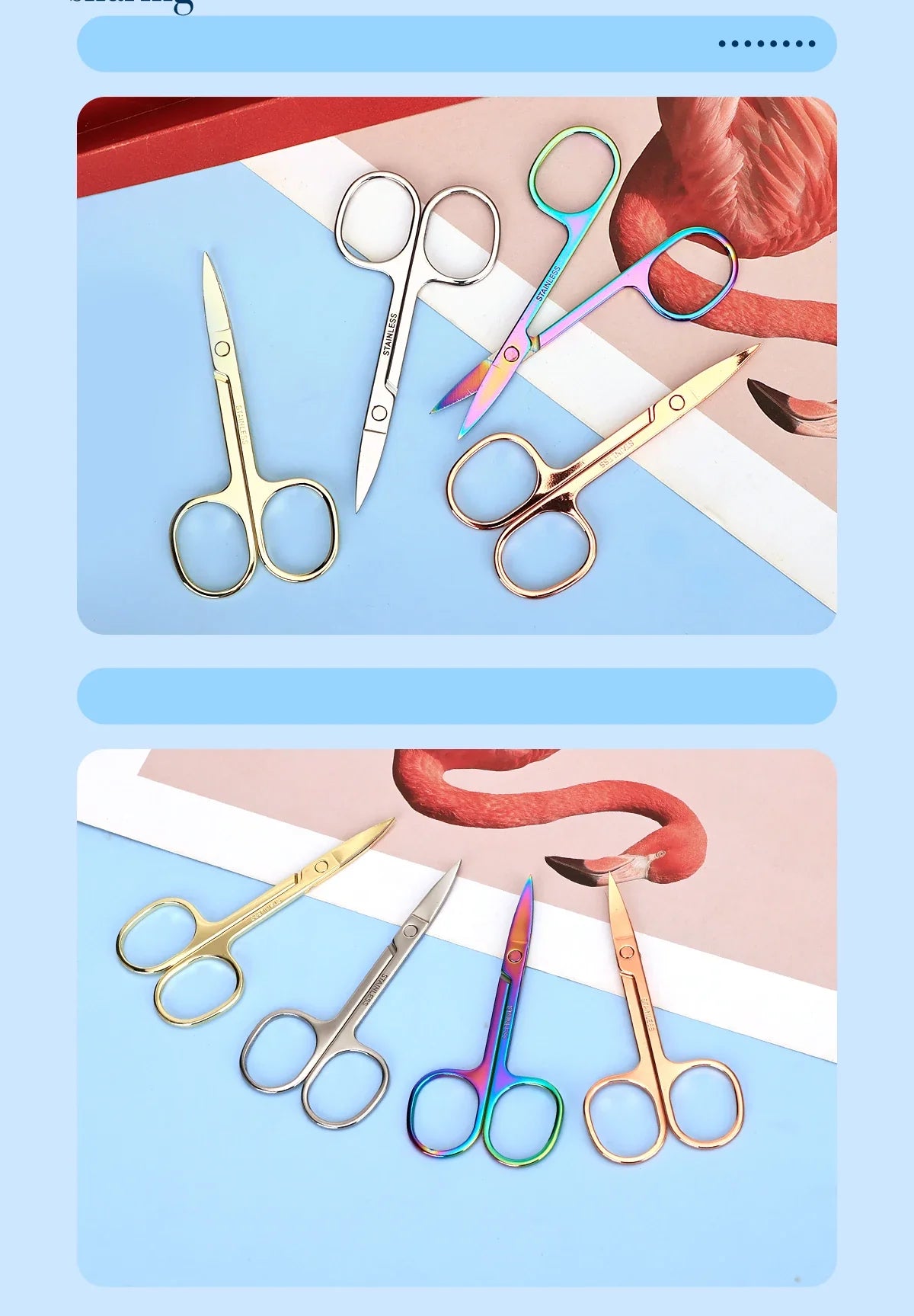 1 PCS Multi-purpose Small Beard Scissors Eyebrow Scissors Colorful Trimming Tool for Nails & Cuticle