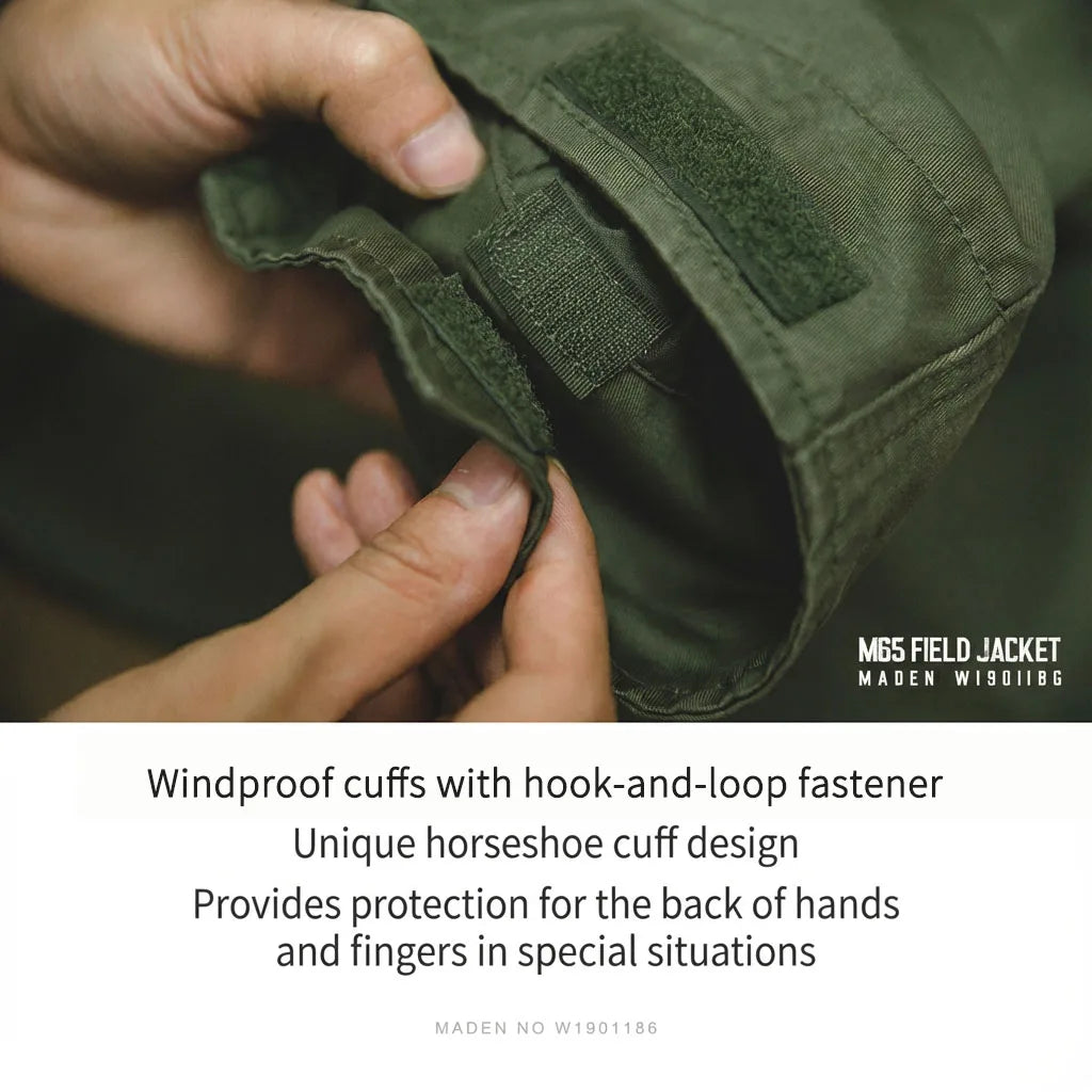 Maden Retro M65 Jackets for Men Green Outdoor Windbreaker Vintage Casual Solid Coat Mens Clothes Multi-Pocket Jacket