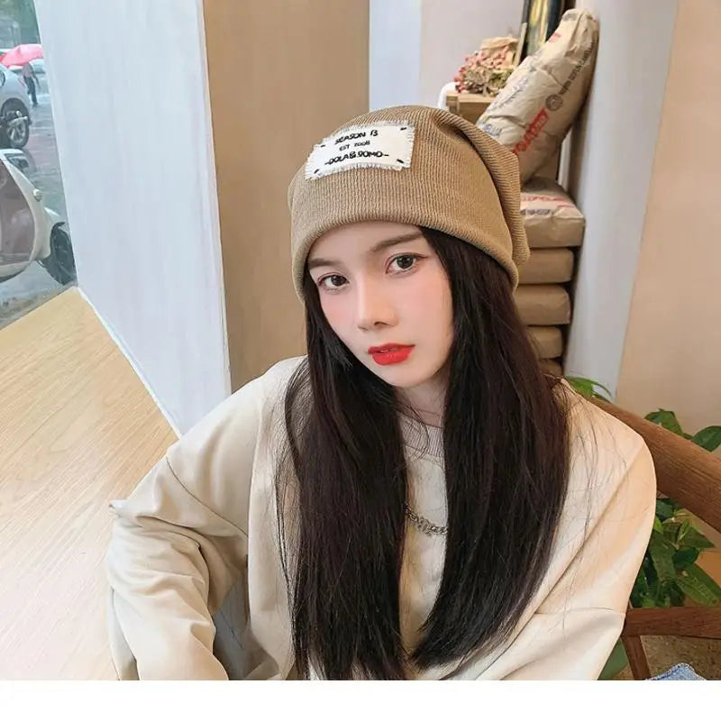 Casual Keep Warm Thin Knit Hat Cute Outdoor Cold Cap Ear Protection Warm Stack Hat For Men Women