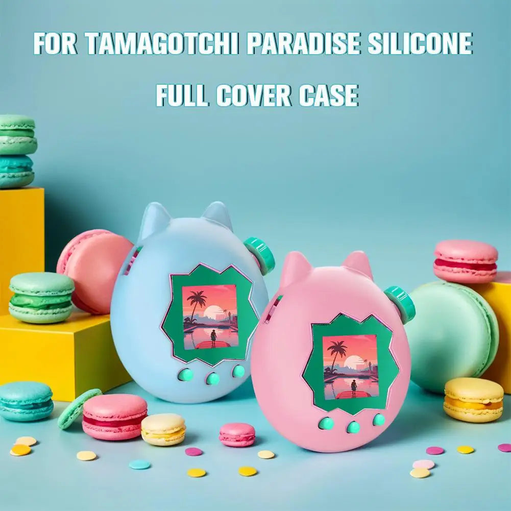 For Tamagotchi Paradise Silicone Full Cover Case Non-Slip Liquid Silicone Cute Protective Cover Soft Shell Game Accessories