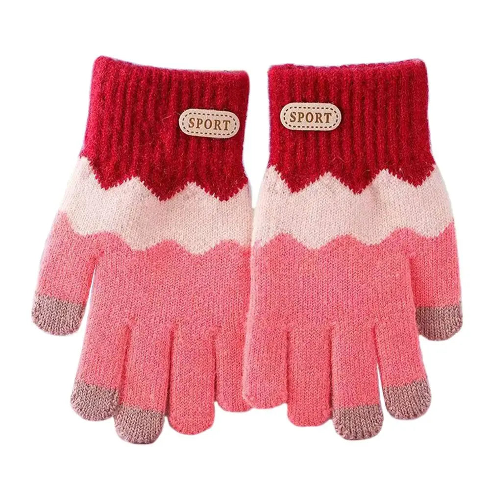 Cute Warm Kids Winter Gloves Coldproof Windproof Baby Gloves Soft Thicken Children Mittens for 6-14 Years Old Baby Boys Girls